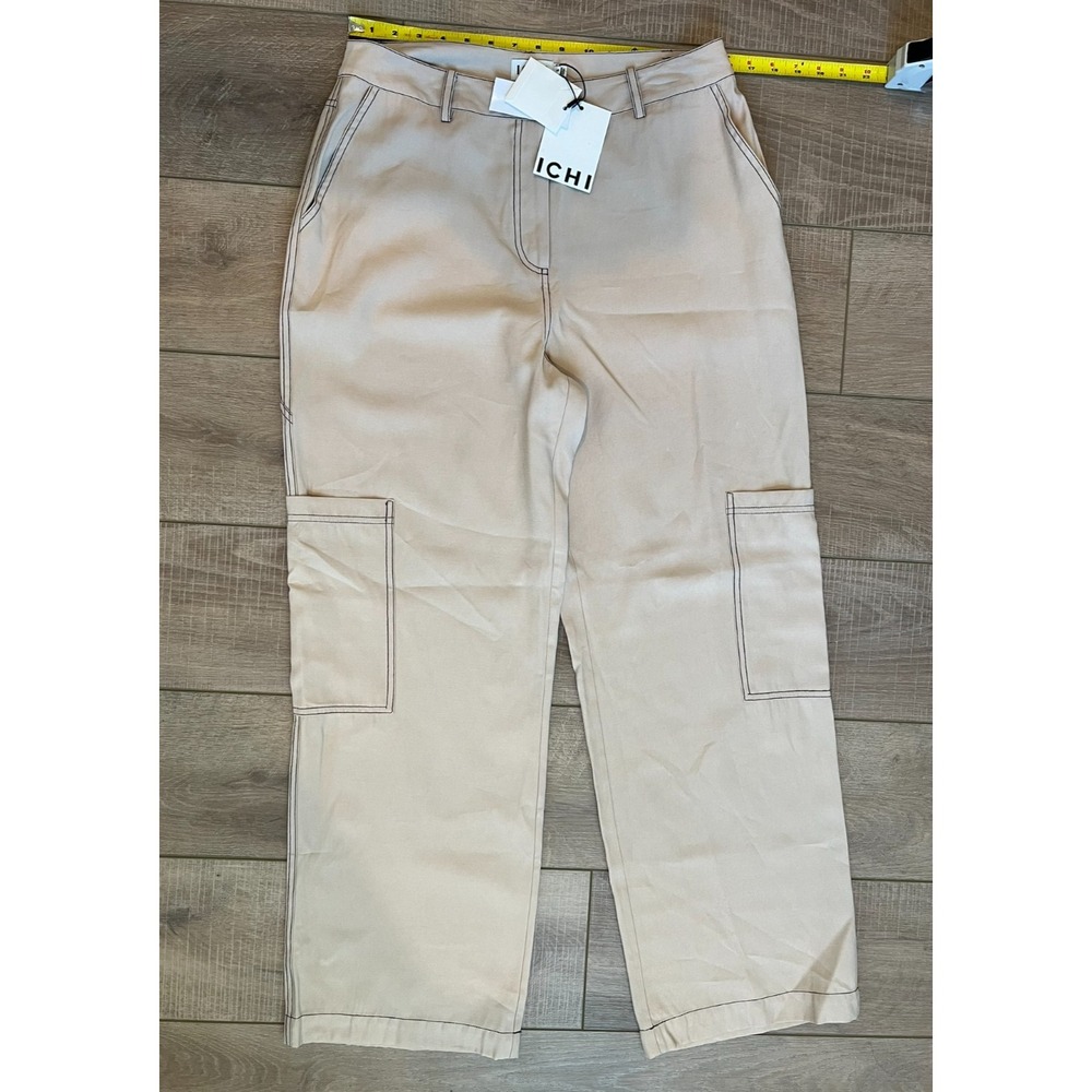 ICHI Ihramla‎ PA Cargo Pants Trousers Size 40 Beige Tan Khaki NWT